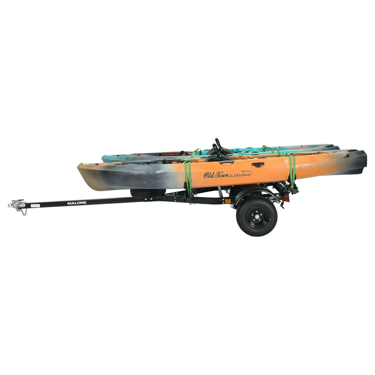 Malone MPG444LBS-BLK MicroSport Off-Road LowBed 2 Kayak Trailer Package (2 Saddle Up Pro & Spare Tire)