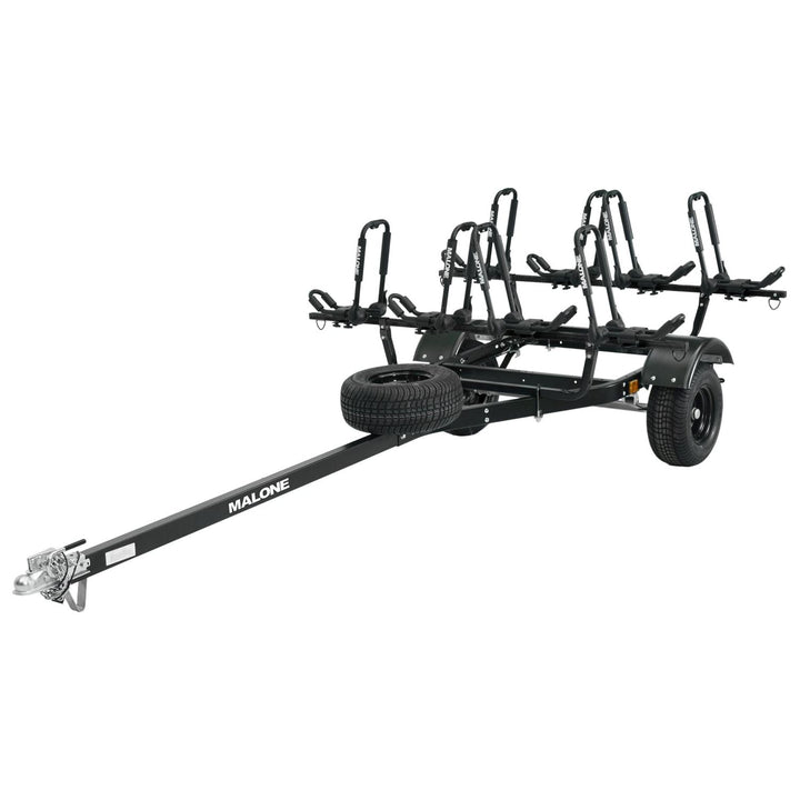 Malone MPG442G2-BLK MicroSport Off-Road 4 Kayak Trailer Package (4 Sets FoldAway-J, Spare Tire)