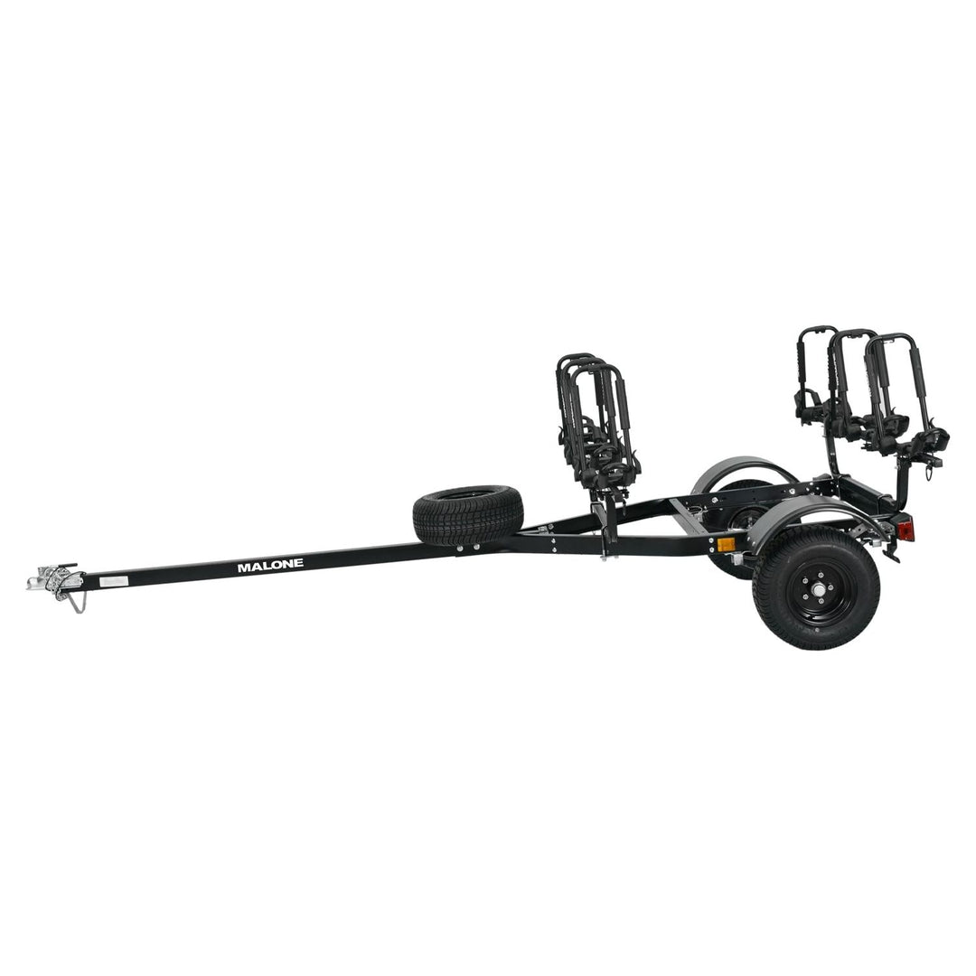 Malone MPG442G2-BLK MicroSport Off-Road 4 Kayak Trailer Package (4 Sets FoldAway-J, Spare Tire)