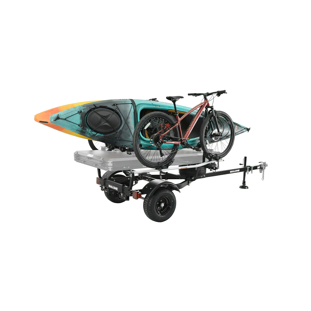Malone MicroSport Overland Trailer Package (Rear Leveling Jacks, 2 Kayak Carriers, 2 Bike Carriers)