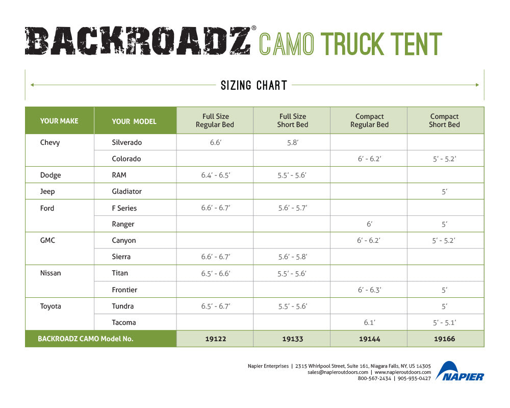 Napier Backroadz Camo Truck Tent - Camo/Gray - Full Size Regular Bed - Used - Acceptable