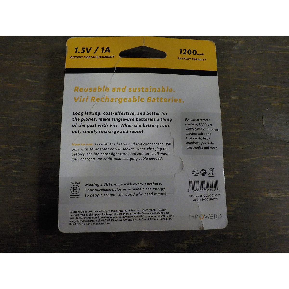 MPOWERD Rechargeable Batteries 4 Pack - Used - Acceptable