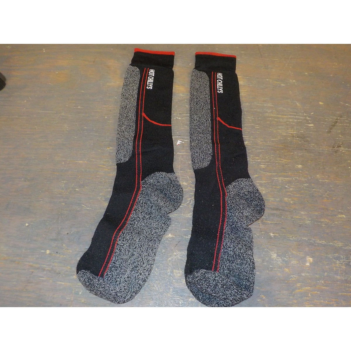 Hot Chillys Men's Elite Heat Mid Volume Sock - Black/Red - Large - Used - Acceptable