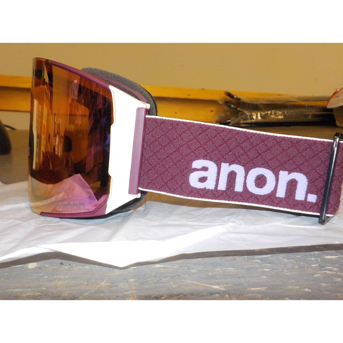 Anon Sync Goggles + Bonus Lens + MFI Face Mask - Deep Cherry; Perceive Cloudy Pink + Perceive Variable Blue - Used - Acceptable