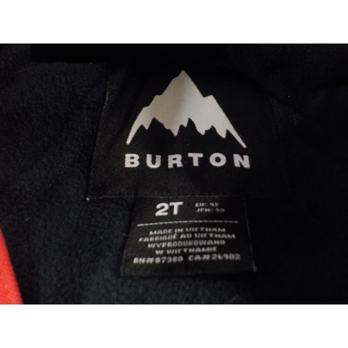 Burton Toddlers' 2L One Piece Snowsuit - Flame Scarlet/Summit Taupe - 2T - Used - Acceptable