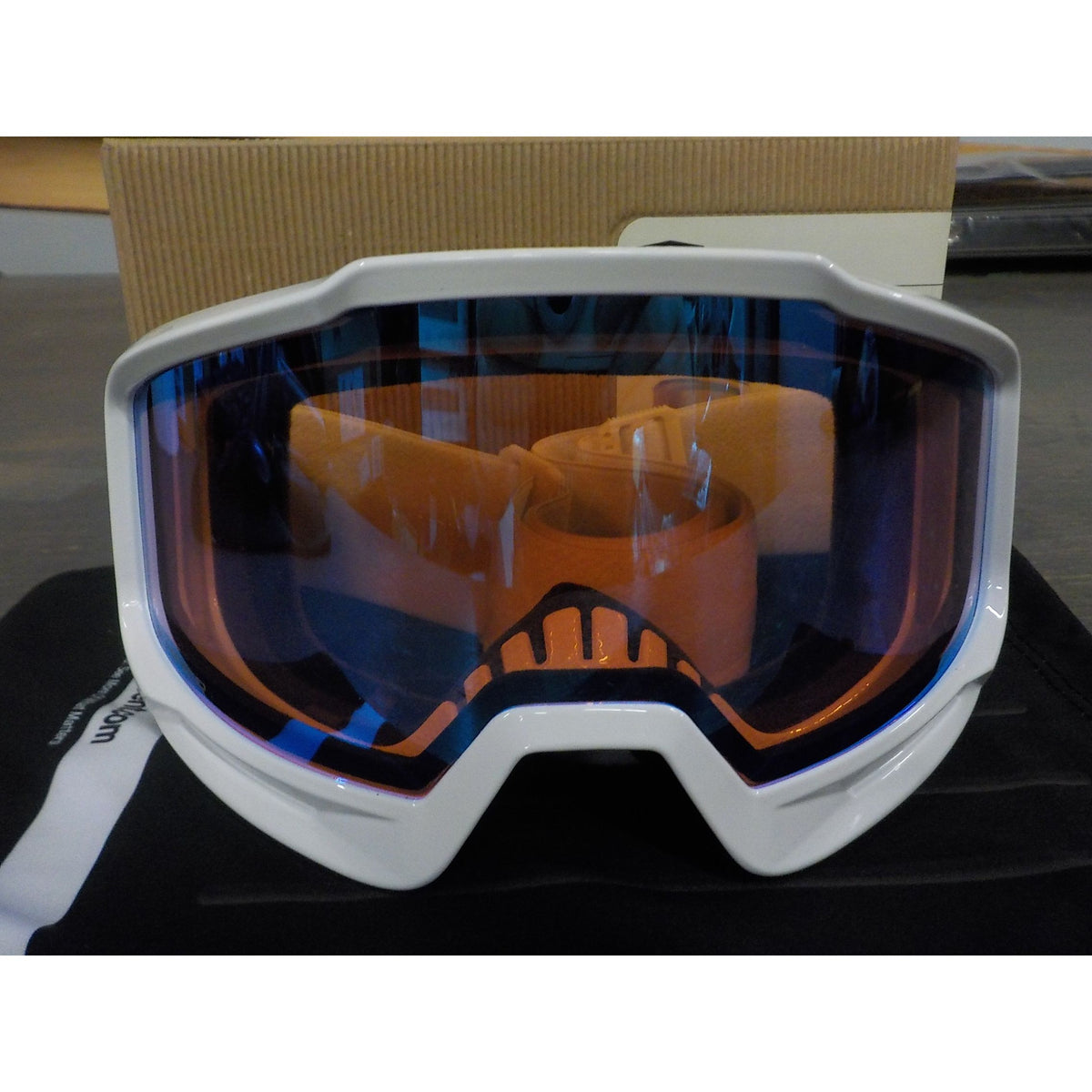 100% Okan Hiper Goggle - White/Turquoise; Mirror Turquoise - Used - Acceptable