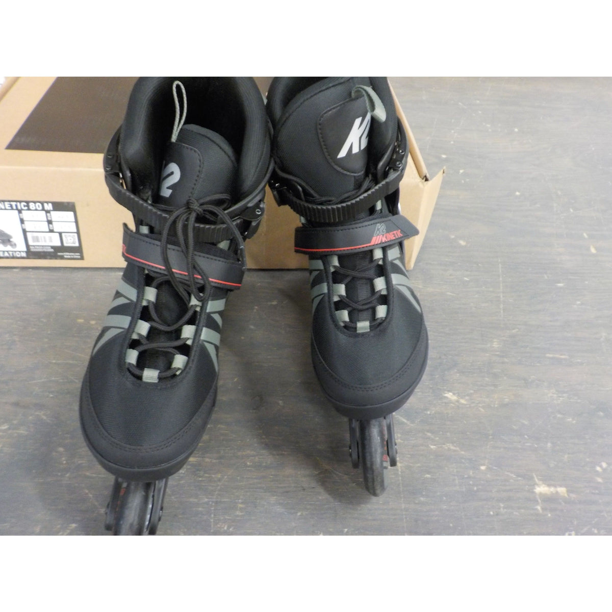 K2 Men&#39;s Kinetic 80 Inline Skates - Black/Gray - 9.5 - Used - Acceptable