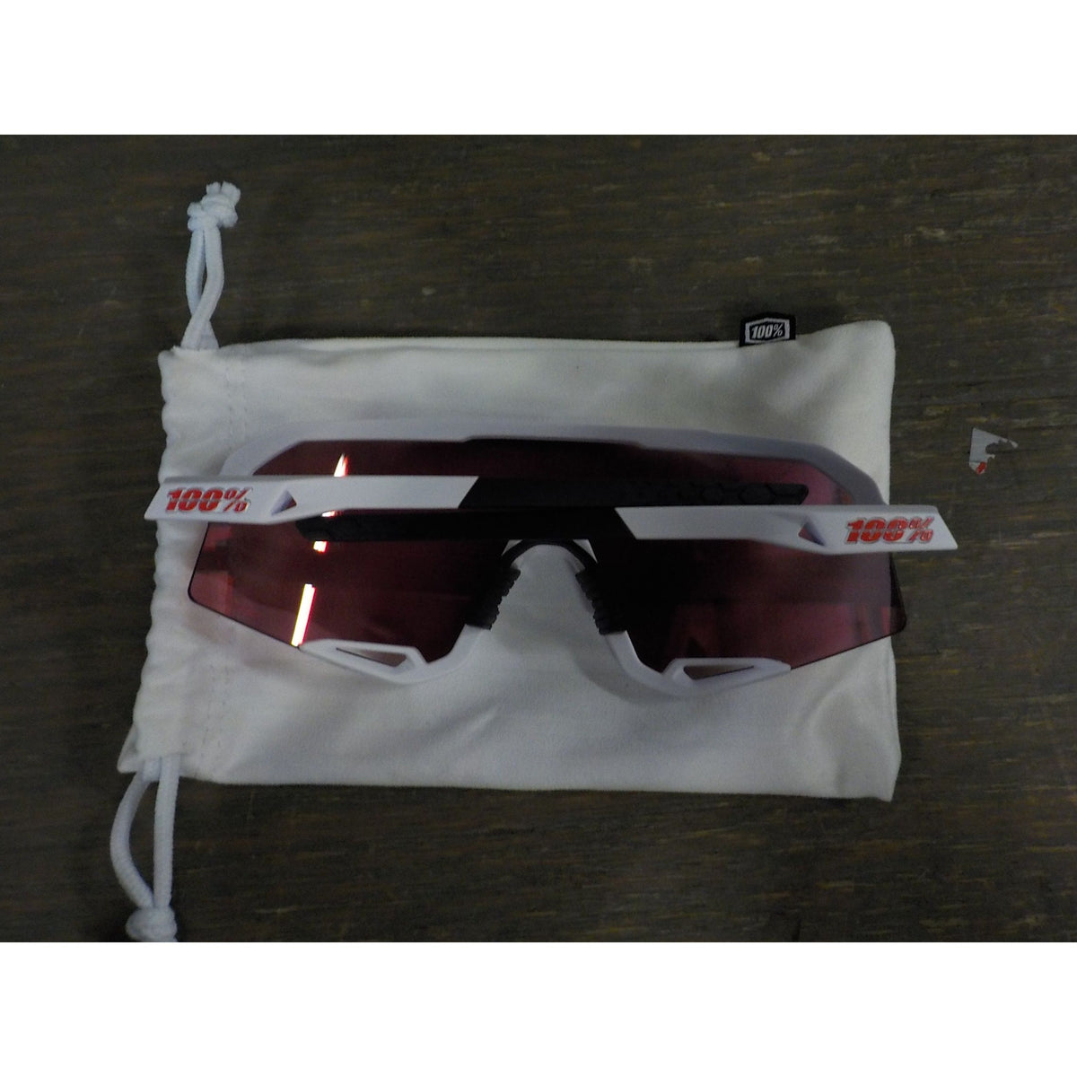 100% Slendale Sunglasses - Soft Tact White; HiPER Red Multilayer Mirror - Used - Acceptable