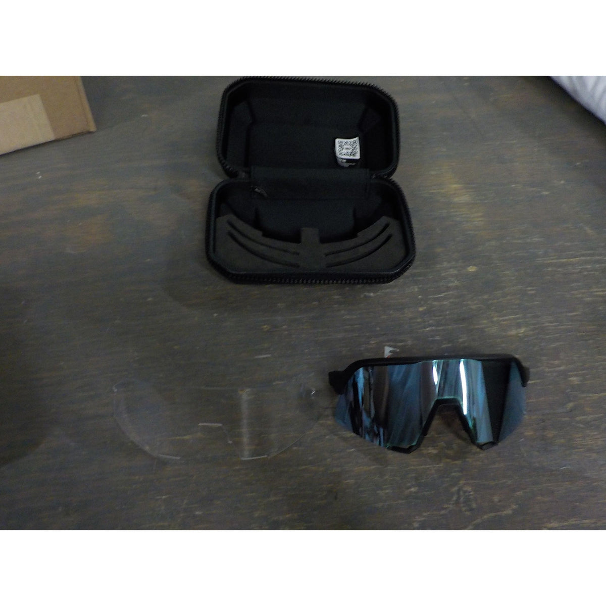 100% S3 Sunglasses - Matte Black; HiPER Blue Multilayer Mirror - Used - Acceptable