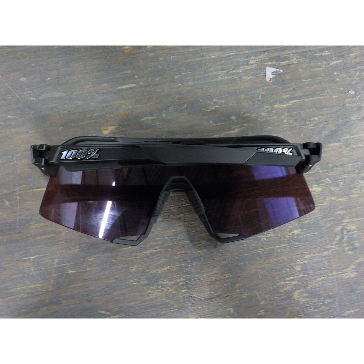 100% S3 Sunglasses - Matte Black; HiPER Blue Multilayer Mirror - Used - Acceptable
