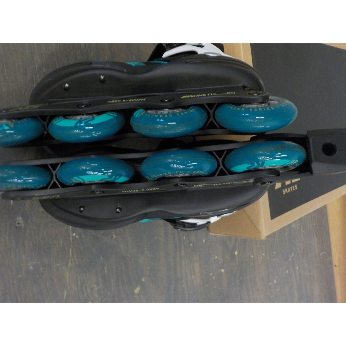 K2 Women&#39;s Kinetic 80 Inline Skates - Black/Turquoise - 10 - Used - Acceptable