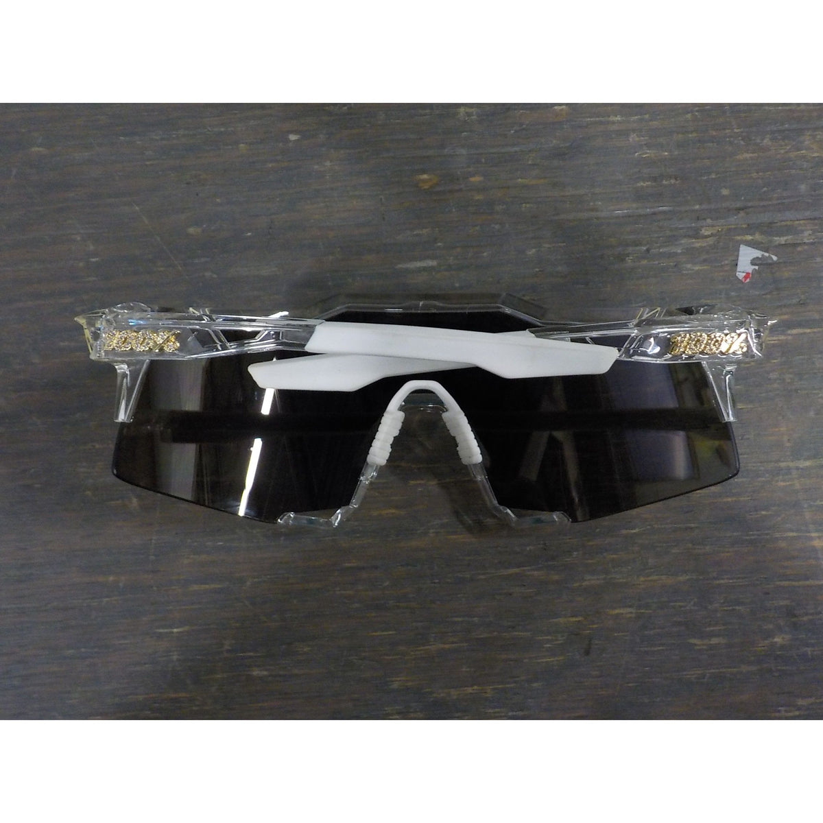 100% Speedcraft LE Money Mike 24 Sunglasses - Translucent; Hiper 24K Gold Mirror - Used - Acceptable