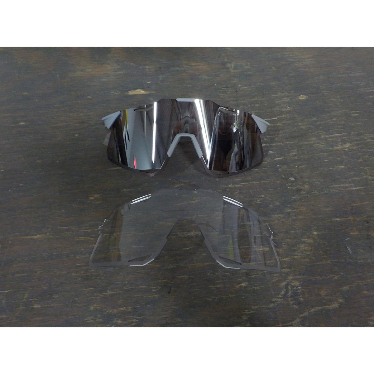 100% Hypercraft Sunglasses - Matte Stone Grey; Hiper Crimson Silver Mirror - Used - Acceptable