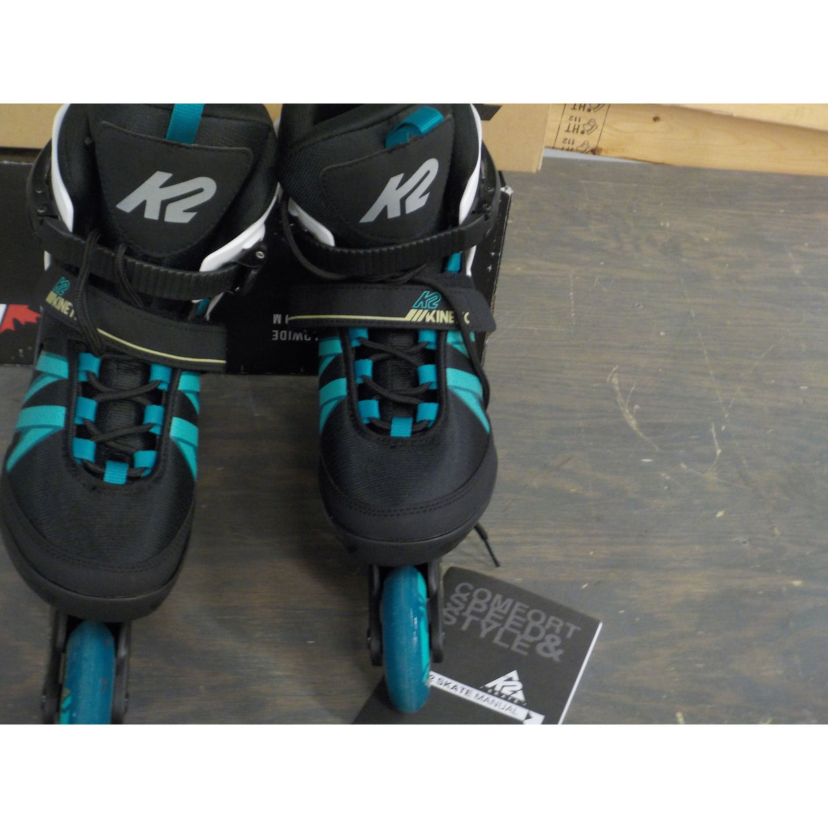 K2 Women&#39;s Kinetic 80 Inline Skates - Black/Turquoise - 7.5 - Used - Acceptable