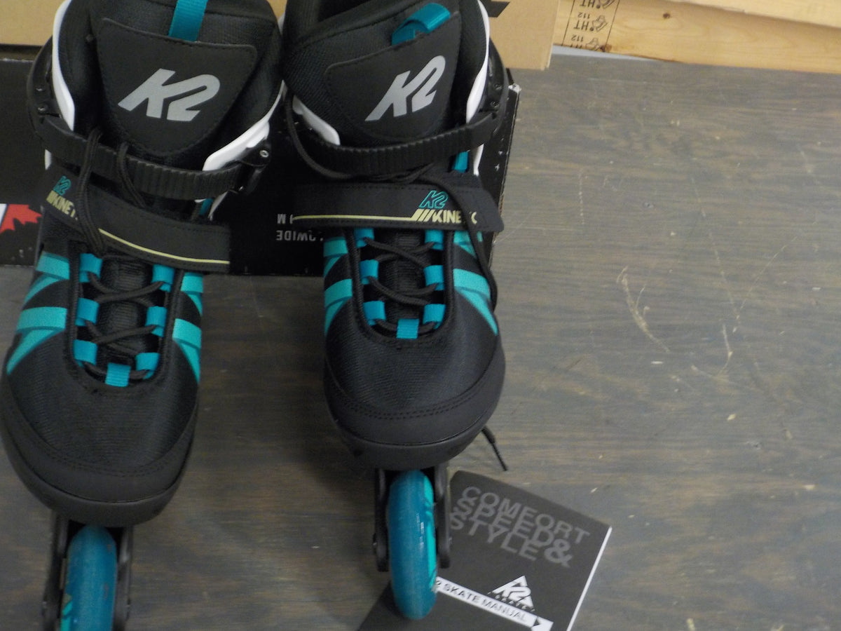 K2 Women's Kinetic 80 Inline Skates - Black/Turquoise - 7.5 - Used - Acceptable
