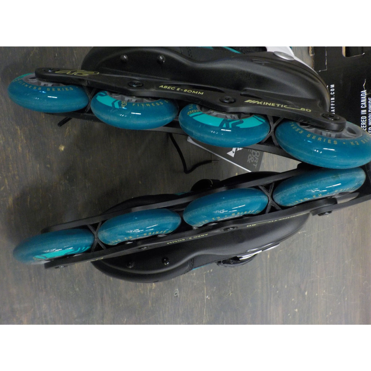 K2 Women&#39;s Kinetic 80 Inline Skates - Black/Turquoise - 7.5 - Used - Acceptable