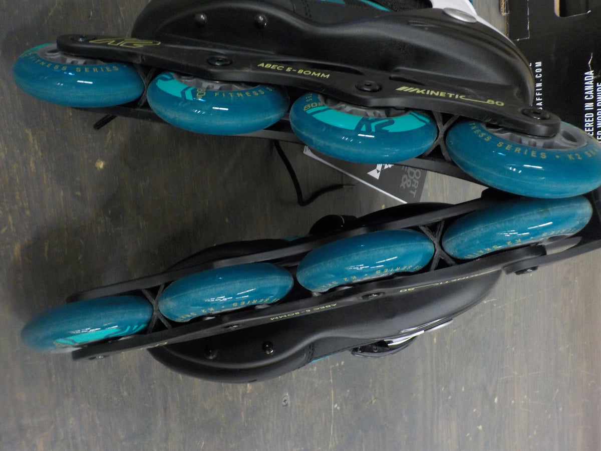 K2 Women's Kinetic 80 Inline Skates - Black/Turquoise - 7.5 - Used - Acceptable