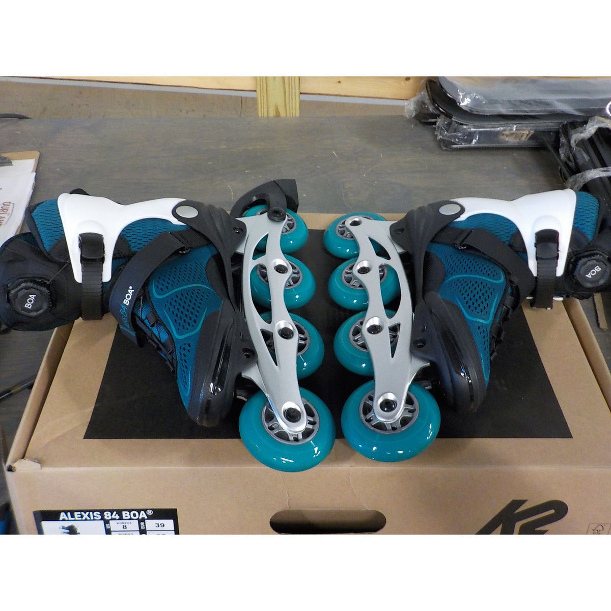 K2 Alexis 84 BOA Women's Inline Skates - Teal White - 8 - Used - Acceptable