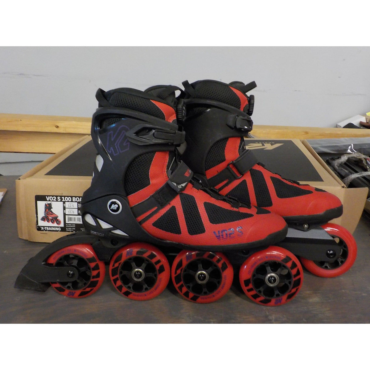 K2 Men's VO2 S 100 Boa Inline Skates - Red - 12.5 - Used - Acceptable