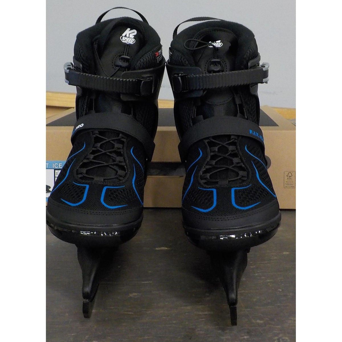 K2 Men's F.I.T. Ice Pro Skates - Black/Blue - 12.5 - Used - Acceptable