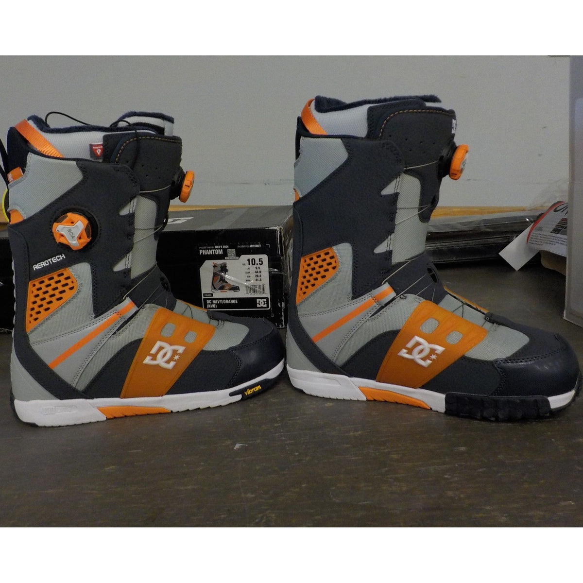 DC Mens Phantom Snowboard Boots - Dc Navy/Orange - 10.5 - Used - Acceptable
