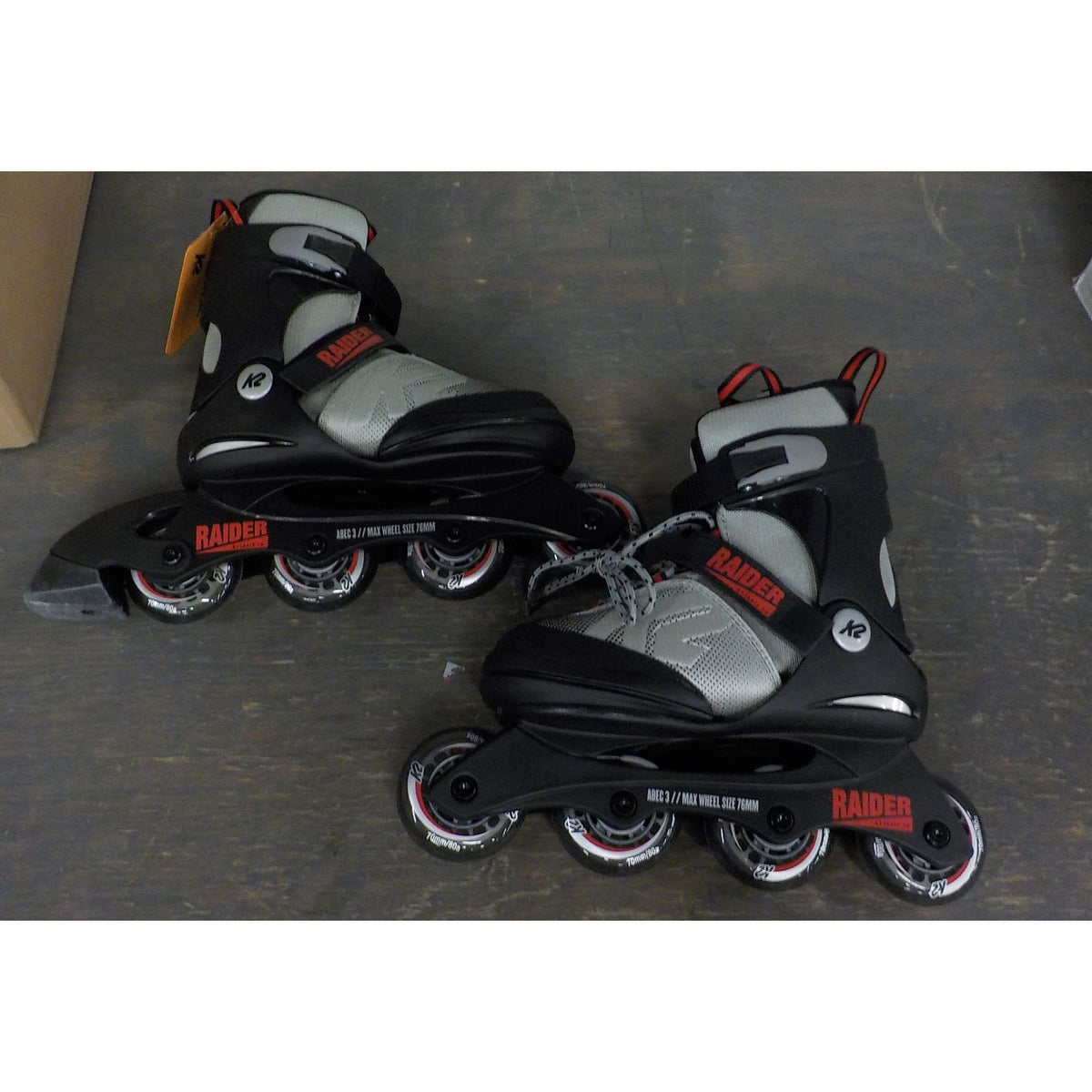 K2 Raider Kid's Inline Skate - Grey/Red - 4-8 - Used - Acceptable
