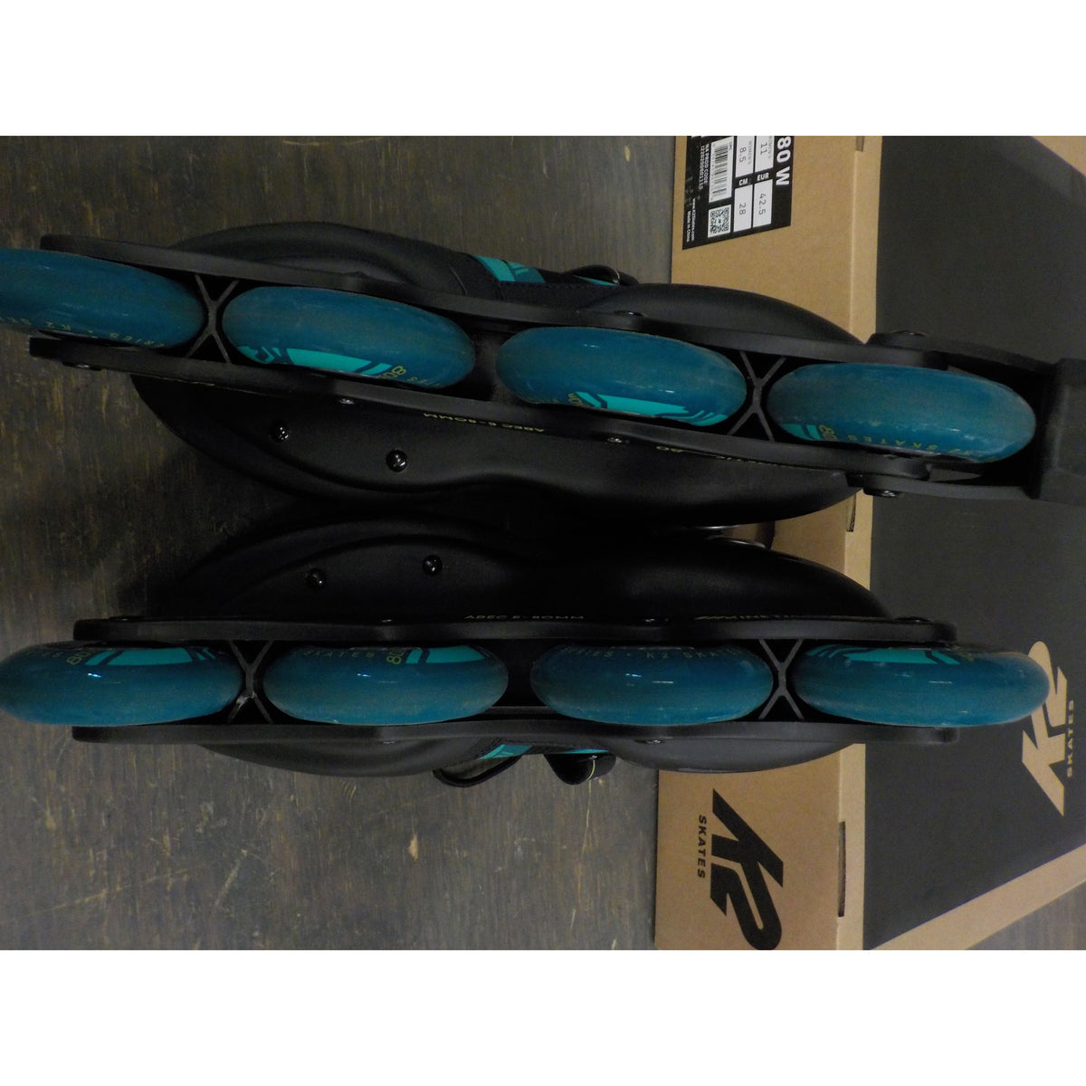 K2 Women's Kinetic 80 Inline Skates - Black/Turquoise - 11 - Used - Acceptable