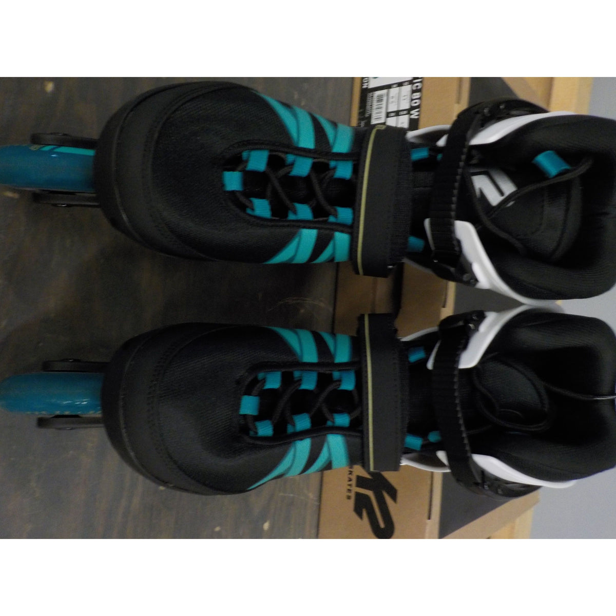 K2 Women&#39;s Kinetic 80 Inline Skates - Black/Turquoise - 11 - Used - Acceptable