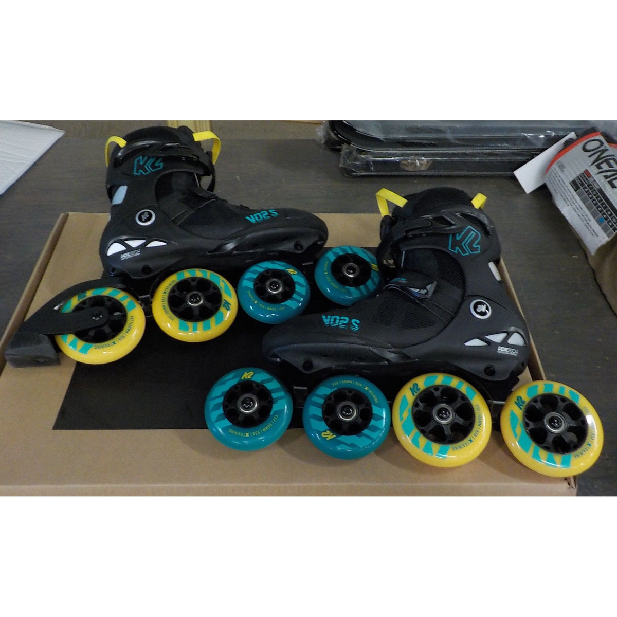 K2 VO2 S 100 X Boa Inline Skates - Black/Blue/Yellow - 8.5 - Used - Acceptable