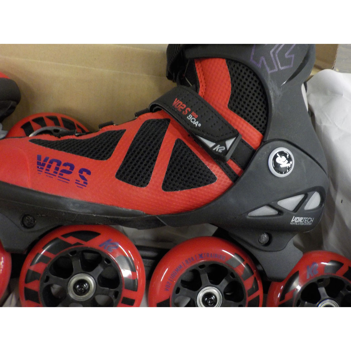K2 Men's VO2 S 100 Boa Inline Skates - Red - 10.5 - Used - Acceptable