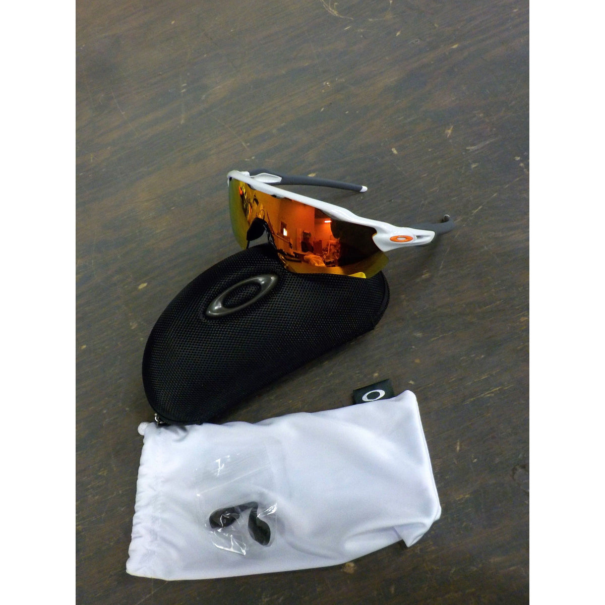 Oakley Radar EV Path Sunglasses-Polished White; Fire Iridium - Used - Acceptable