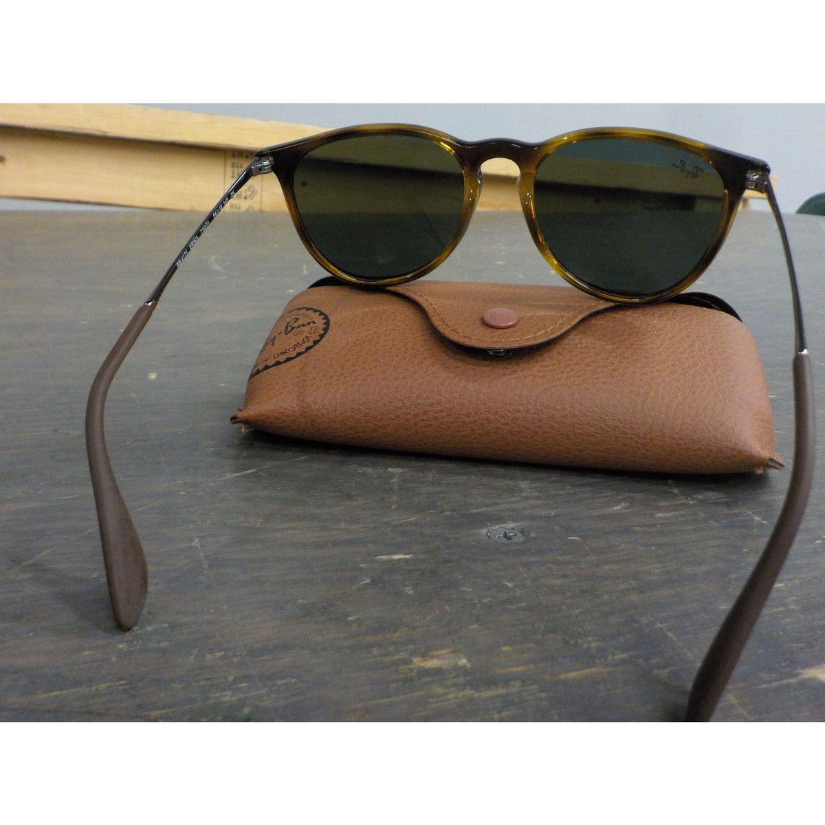Ray-Ban RB4171 Erika Sunglasses - Tortoise Gunmetal; Green - 54 mm - Used - Acceptable