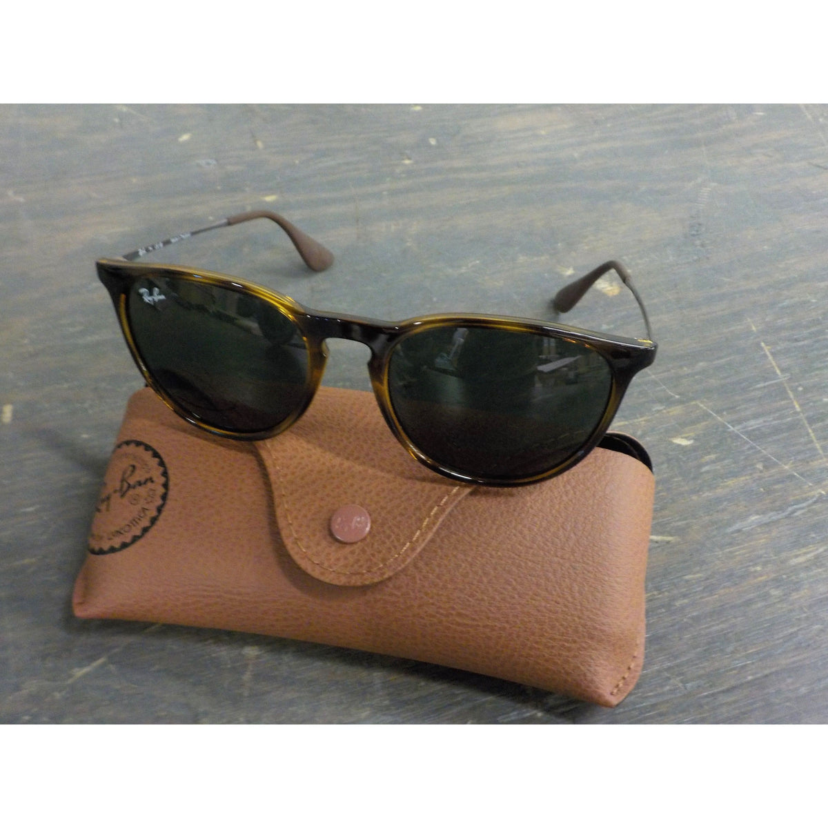 Ray-Ban RB4171 Erika Sunglasses - Tortoise Gunmetal; Green - 54 mm - Used - Acceptable