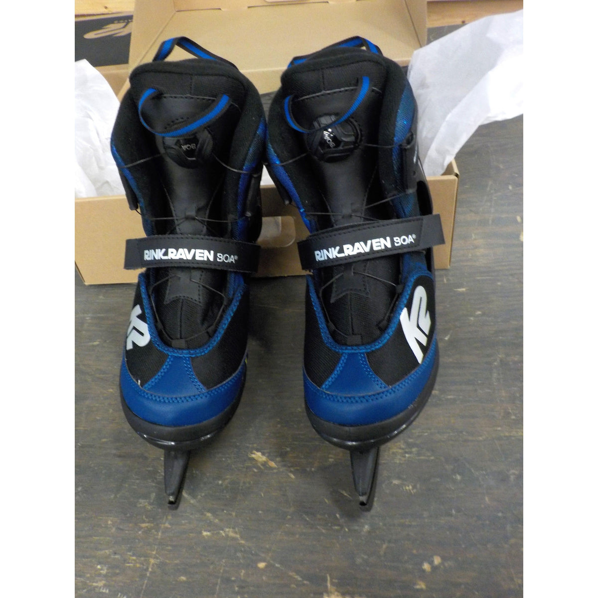 K2 Youth Rink Raven Boa Ice Skate - Black/Blue - 4-8 - Used - Acceptable