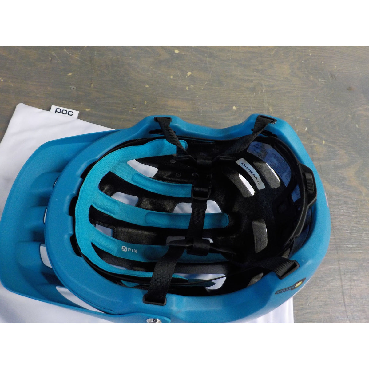 POC Sports Tectal Race Spin Helmet - Basalt Blue/Hydrogen White Matt - X-L/XX-L - Used - Acceptable