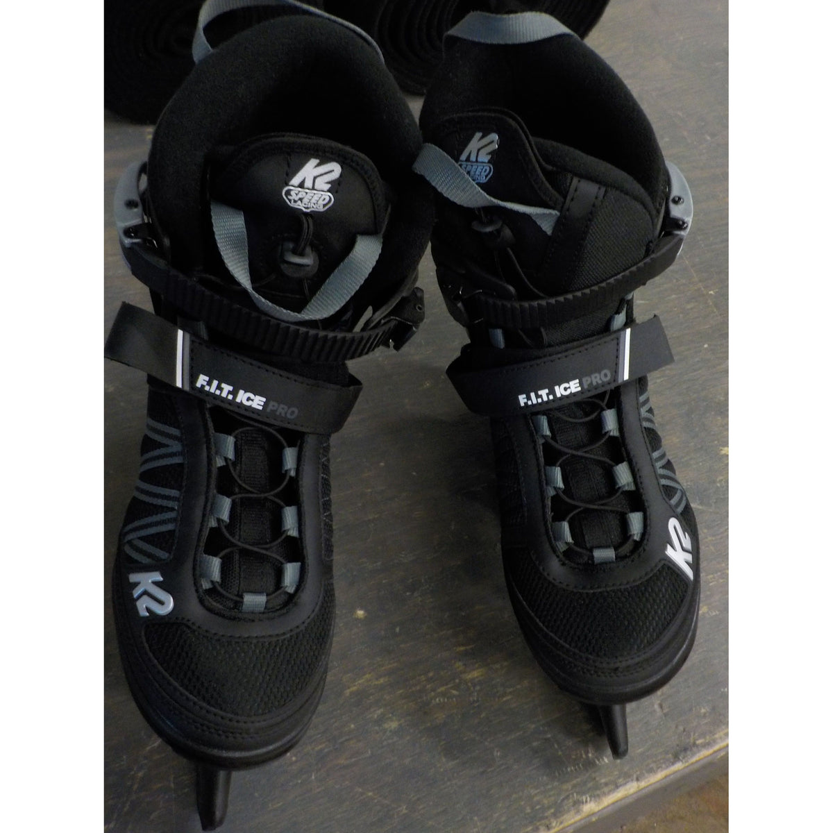 K2 Men&#39;s F.I.T. Ice Pro Skates - Black Gray - 9 - Used - Acceptable