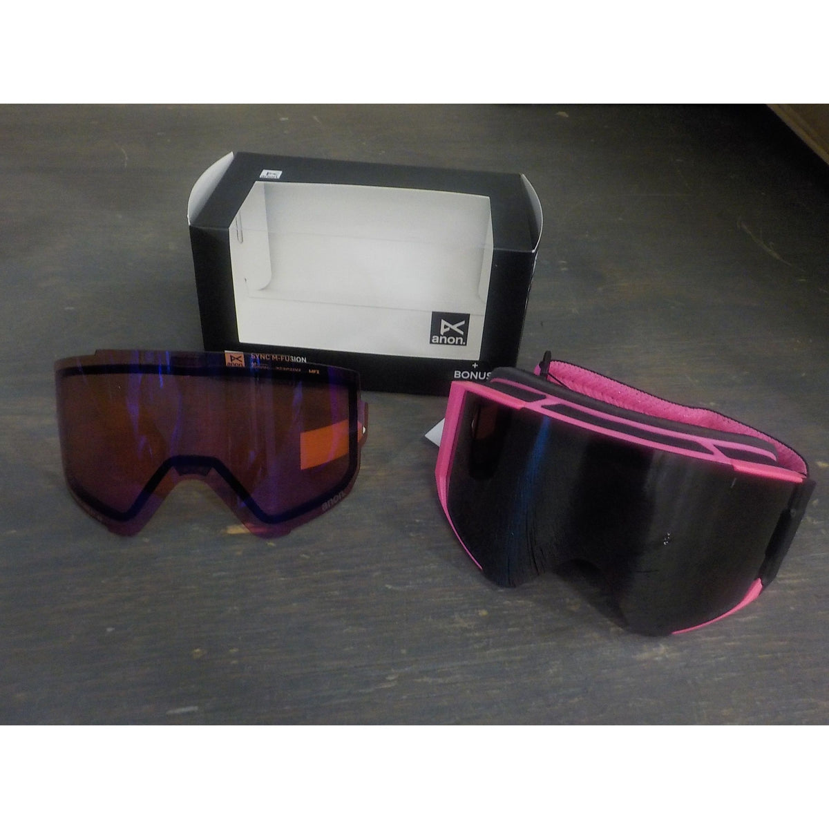 Anon Sync Goggles + Bonus Lens - Pink; Perceive Sunny Onyx + Perceive Variable Violet - Used - Acceptable