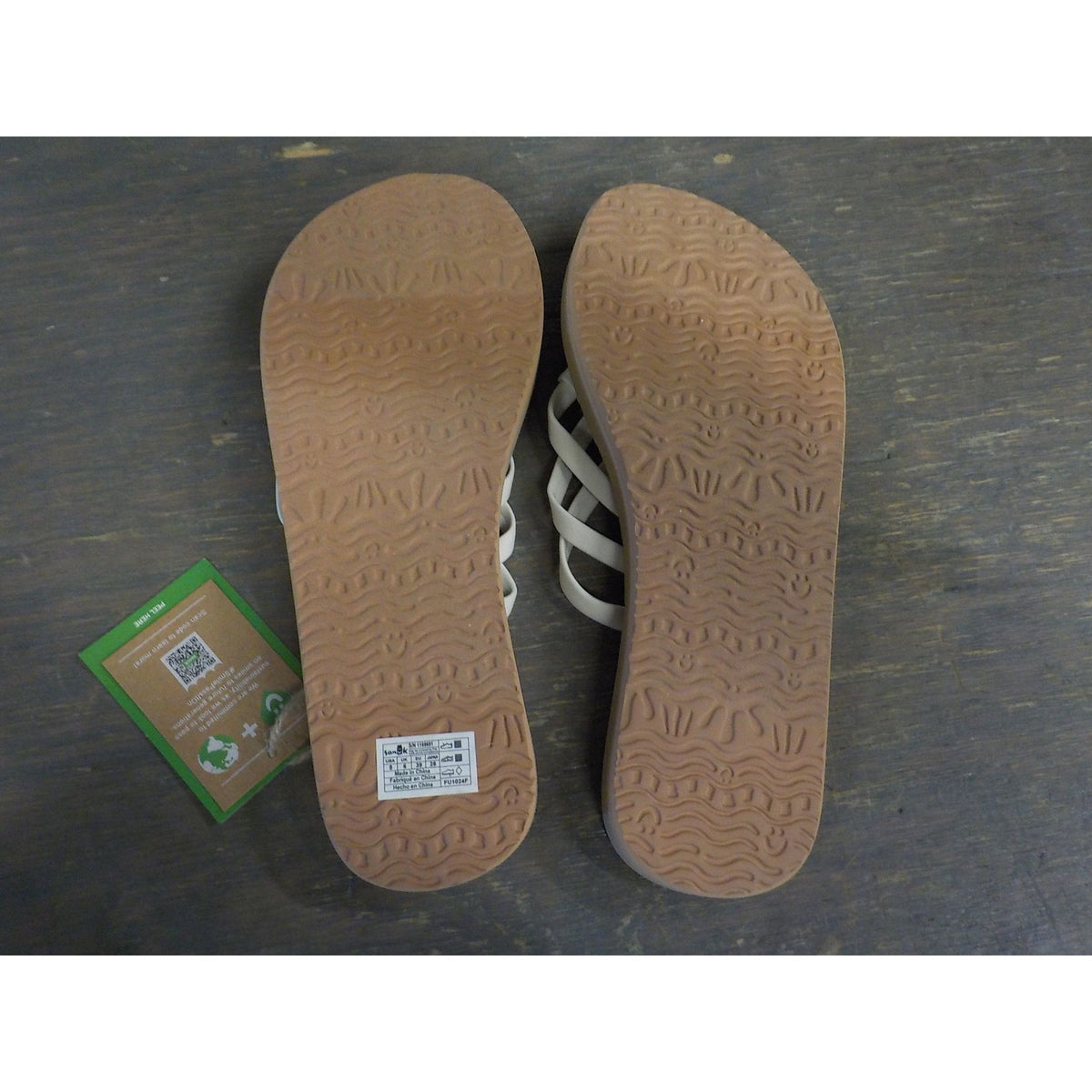 Sanuk Women's Yoga Sandy II - Tan/White - 08 - Used - Acceptable