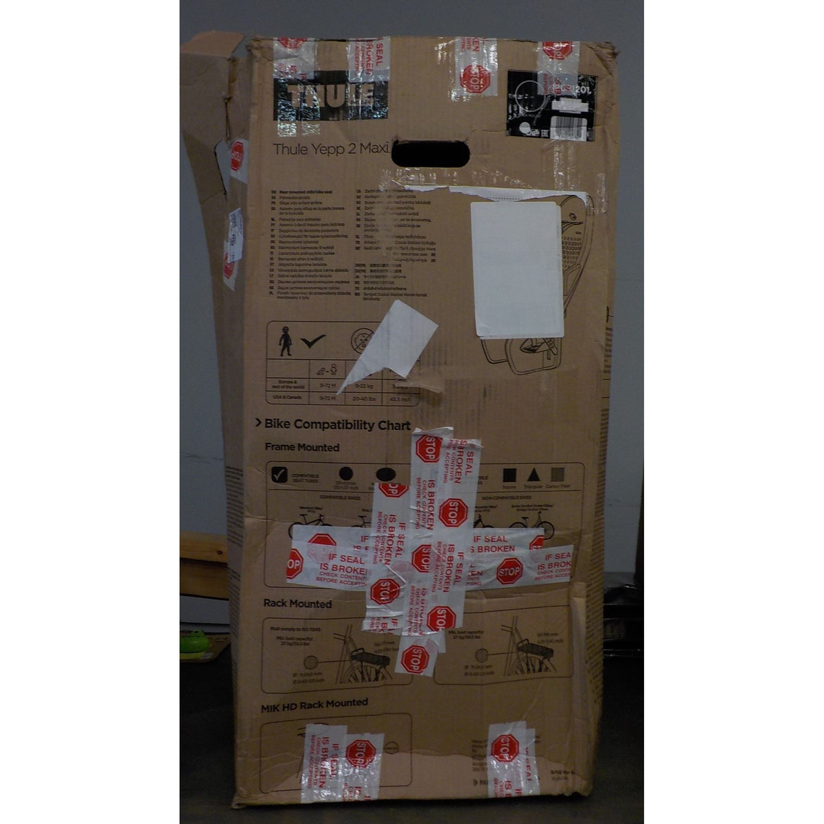 Thule Yepp 2 Maxi Rear Rack Mounted Child Bike Seat - Midnight Black - Used - Acceptable