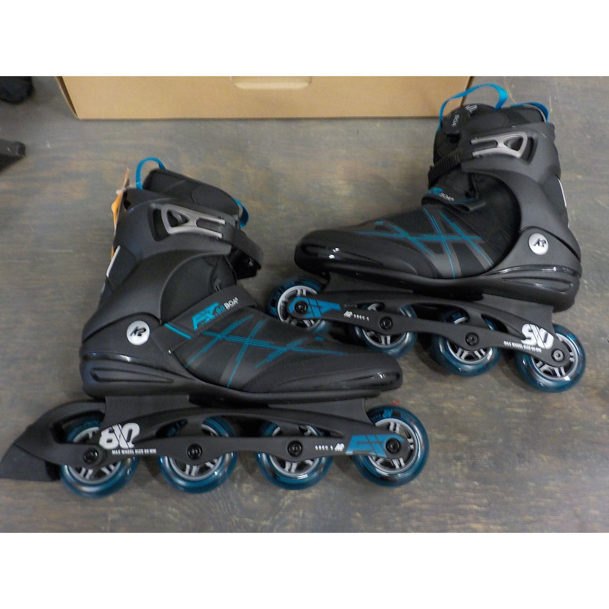K2 Men's F.I.T. 80 BOA Skates - Black Blue - 12.5 - Used - Acceptable