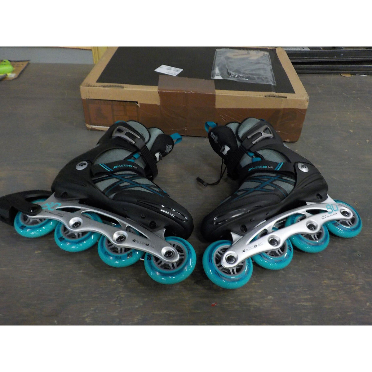 K2 Alexis 80 ALU Women's Inline Skates - Gray Cyan - 8.5 - Used - Acceptable