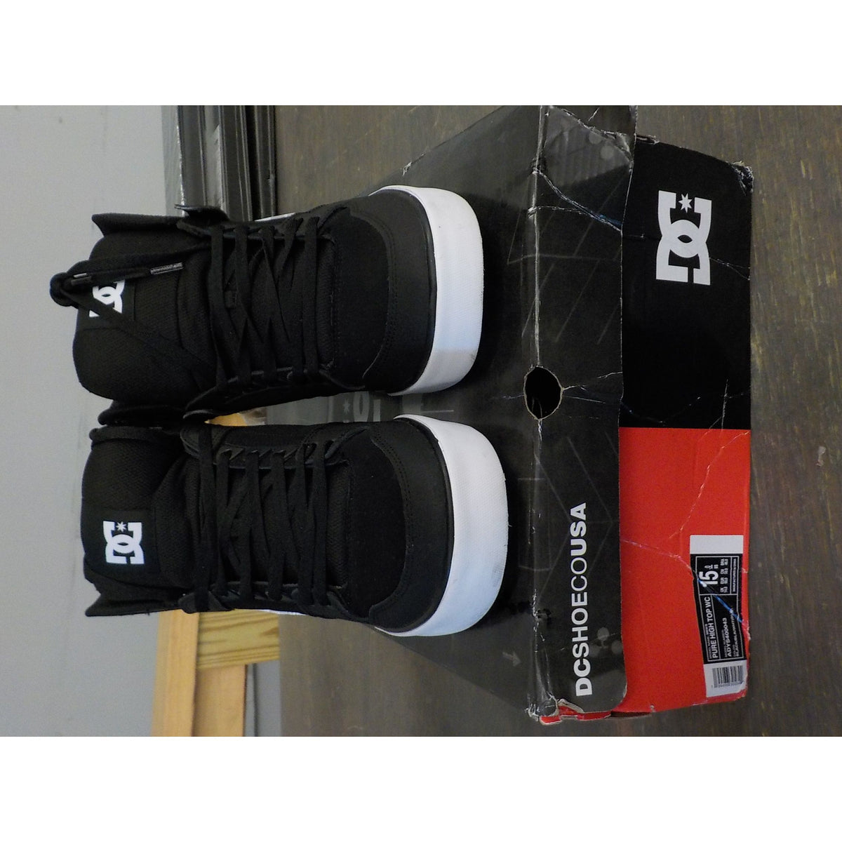 DC Men's Pure High-Top Shoes - Black/Black/White - 15 - Used - Acceptable