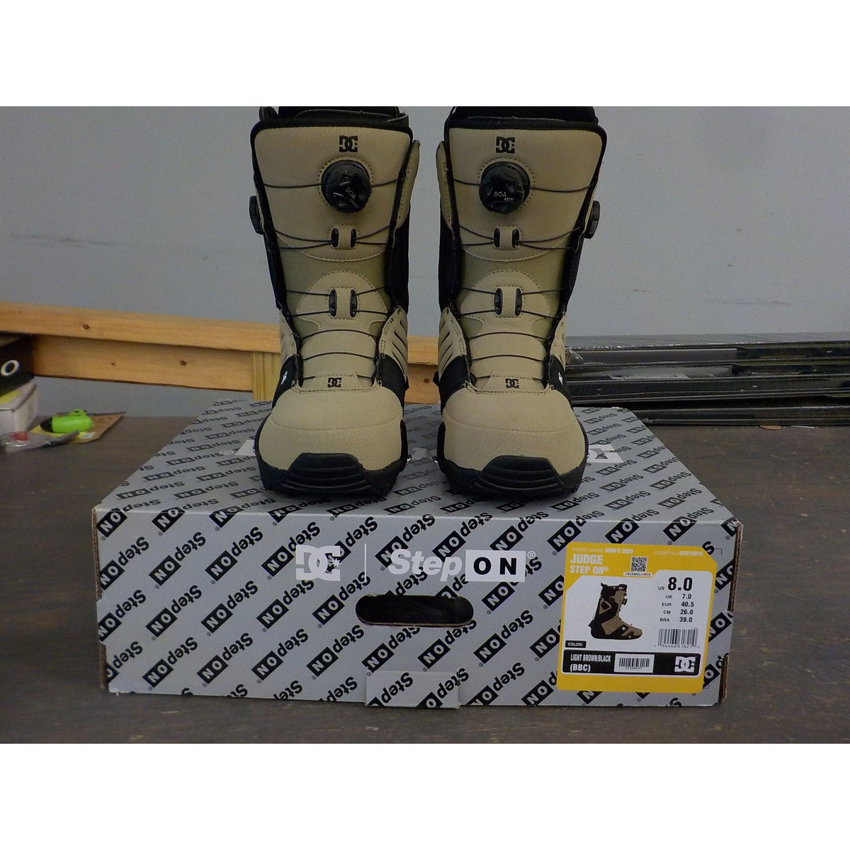 DC Men's Judge Step On Snowboard Boots - Light Brown/Black - 8 - Used - Acceptable