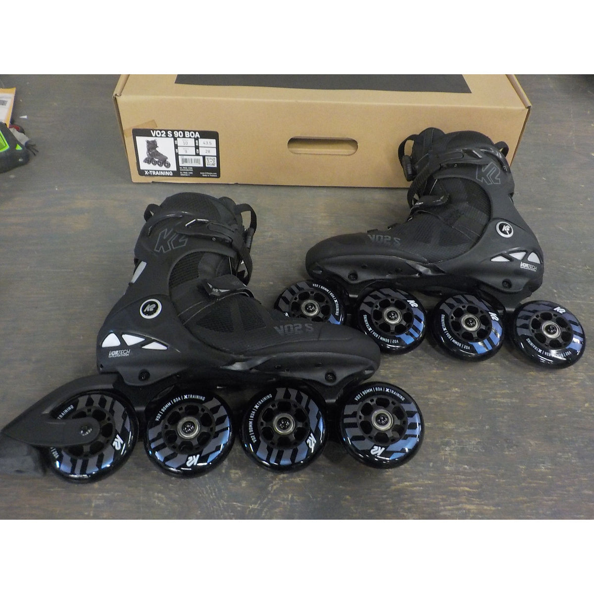 K2 Unisex VO2 S 90 BOA Inline Skates - Black Night - 10 - Used - Acceptable