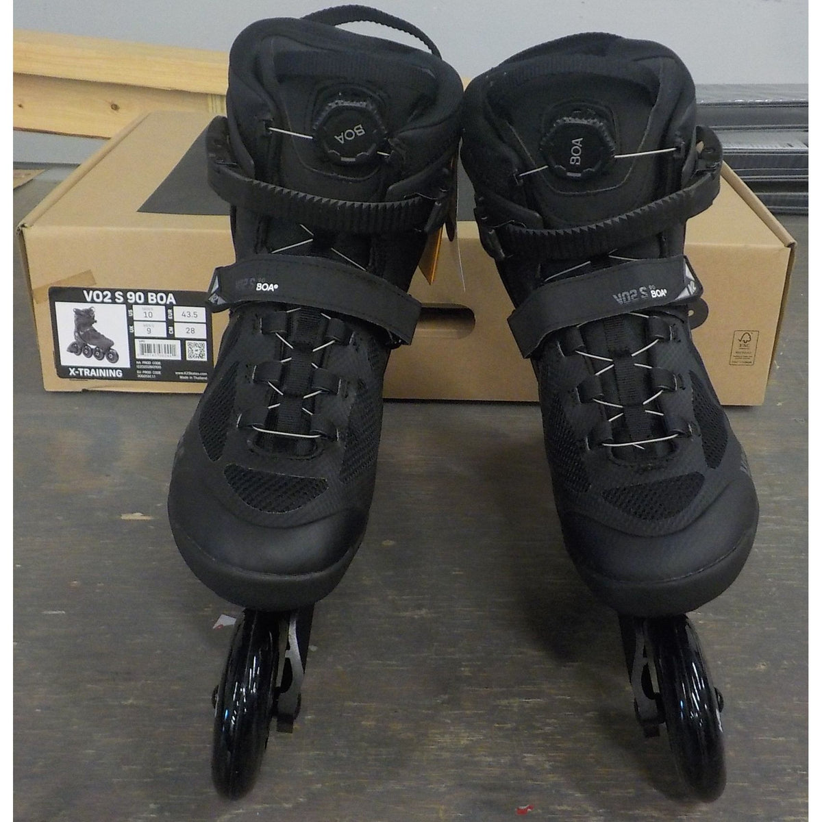 K2 Unisex VO2 S 90 BOA Inline Skates - Black Night - 10 - Used - Acceptable