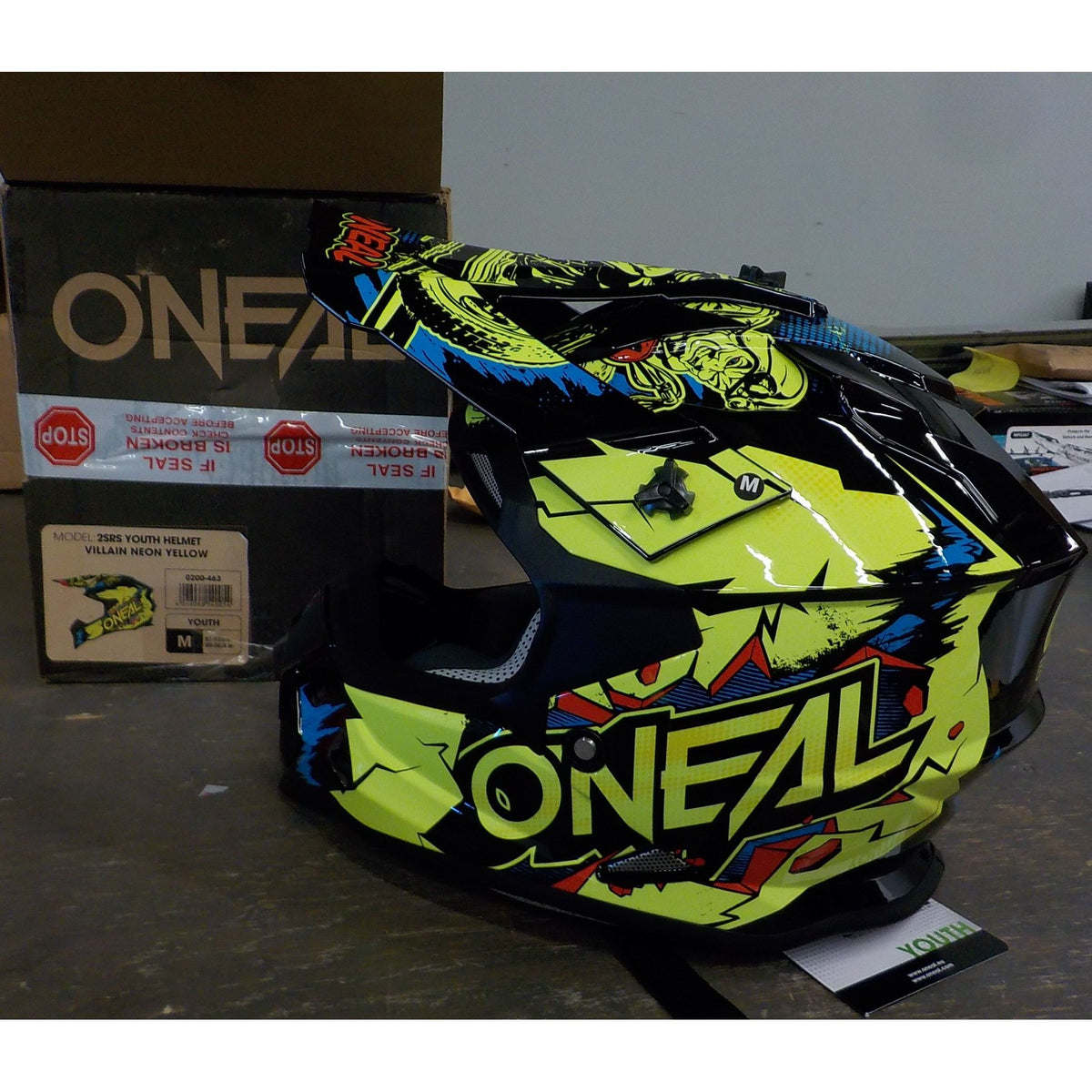 O'Neal Youth 2 SRS Villain Helmet - Neon Yellow - Medium - Used - Acceptable