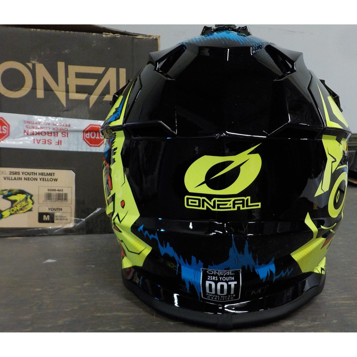 O'Neal Youth 2 SRS Villain Helmet - Neon Yellow - Medium - Used - Acceptable