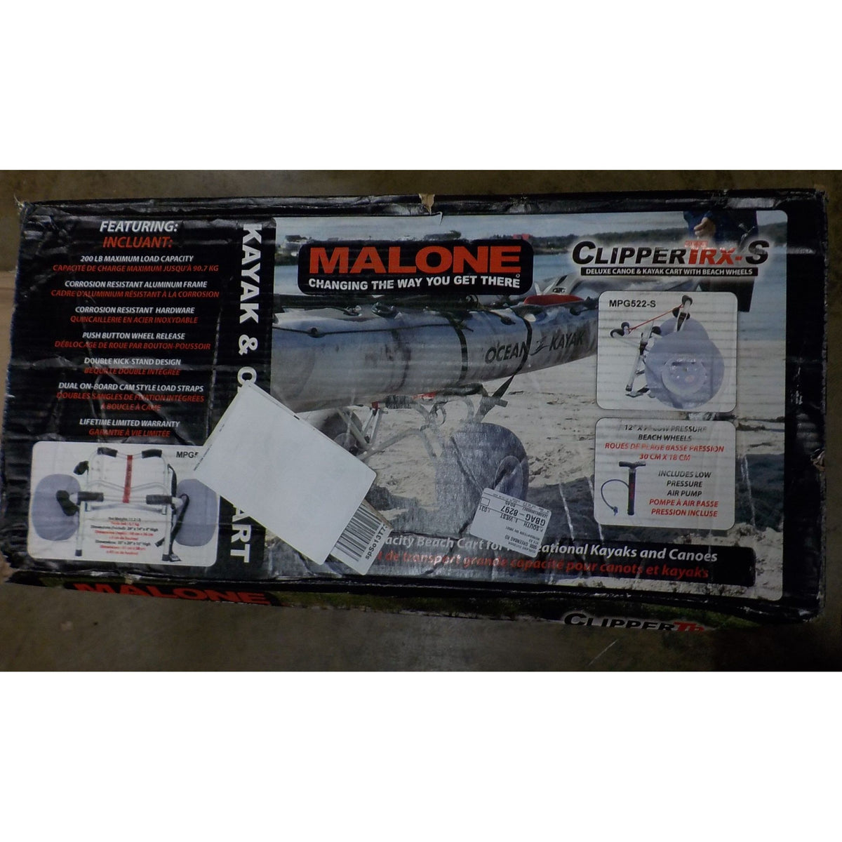 Malone ClipperTRX-S Deluxe Kayak/Canoe Cart with Balloon Beach Tires - Used - Acceptable