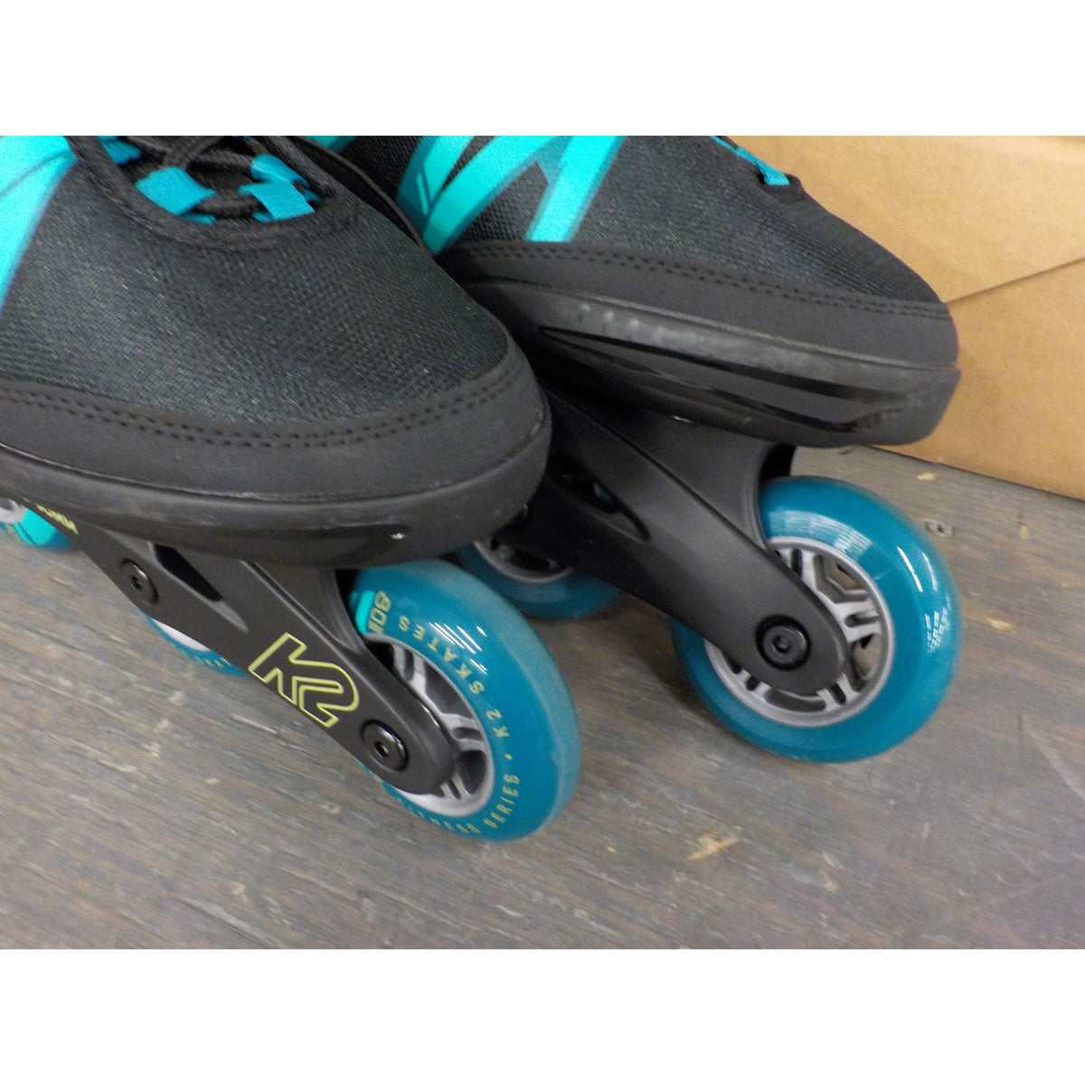 K2 Women&#39;s Kinetic 80 Inline Skates - Black/Turquoise - 10 - Used - Acceptable