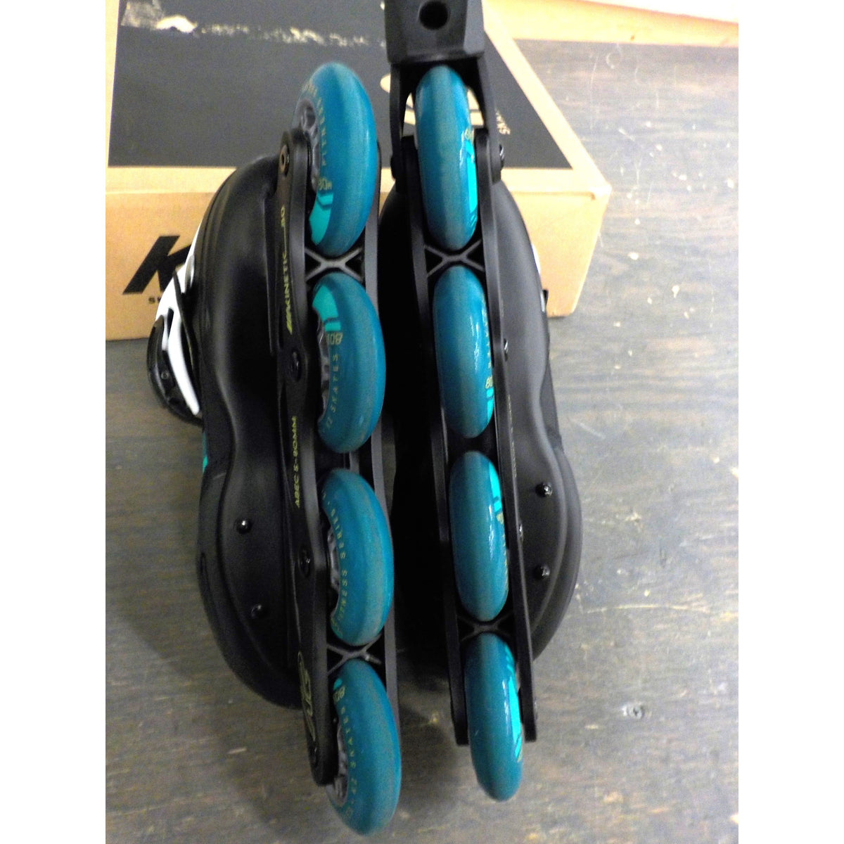 K2 Women&#39;s Kinetic 80 Inline Skates - Black/Turquoise - 10 - Used - Acceptable